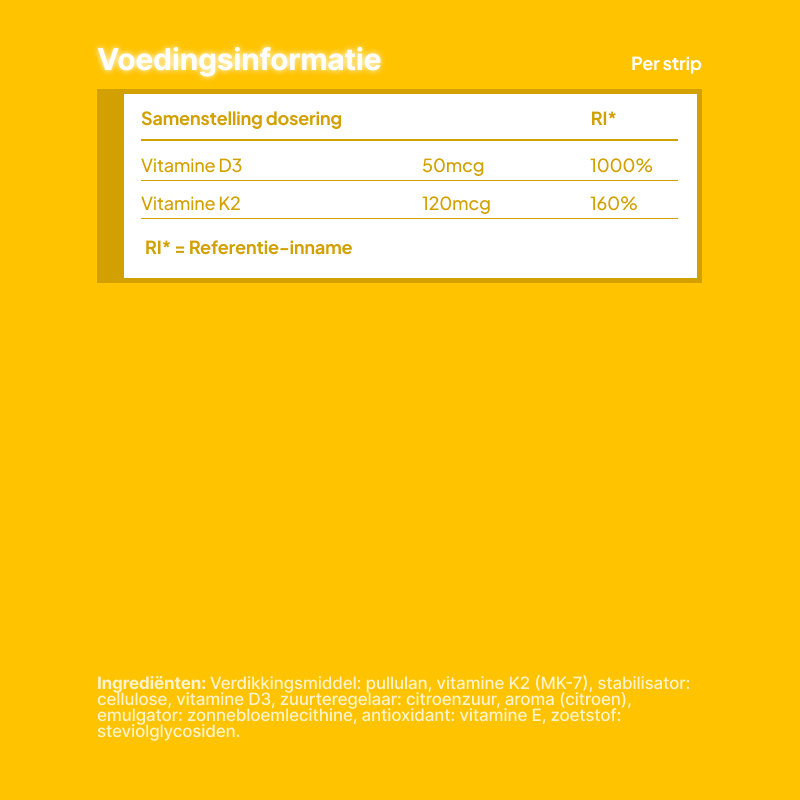 Vitamine D3 + K2 Strips